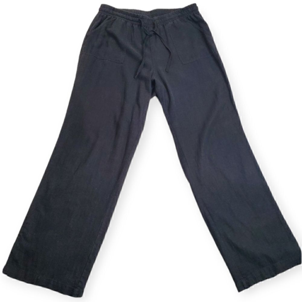 Cato Linen Blend Wide Legged Pants Black Size 14/16 W